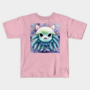 Funny cute sea critter - jellyfish monster Kids T-Shirt